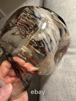 Ernest-Baptiste Leveille French Art Nouveau Japonisme Smokey Glass Gilt Vase WOW