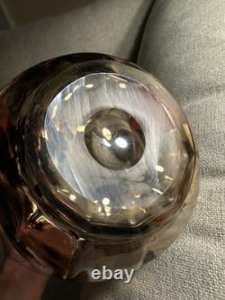 Ernest-Baptiste Leveille French Art Nouveau Japonisme Smokey Glass Gilt Vase WOW
