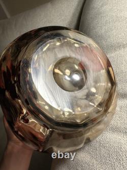 Ernest-Baptiste Leveille French Art Nouveau Japonisme Smokey Glass Gilt Vase WOW