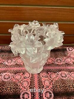 Estate Find Large Pate De Verre Nancy Daum Style Flower Heavy Vase 19/19/21cm