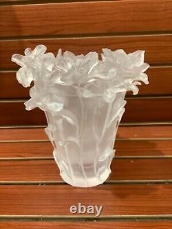 Estate Find Large Pate De Verre Nancy Daum Style Flower Heavy Vase 19/19/21cm