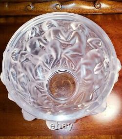 Excellent Condition! Lalique Bacchantes Clear Nudes Sculpture Vase Signed 9 5/8