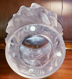 Excellent Condition! Lalique Bacchantes Clear Nudes Sculpture Vase Signed 9 5/8