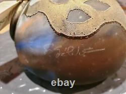 Exceptional French Glass Paste & Bronze Vase Art Nouveau Artist Signed Rare OOAK