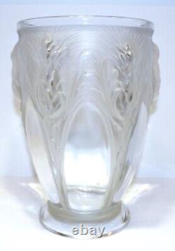 Exquisite Large Signed Veryls French Art Glass/crystal Thistle 9 5/8 Vase