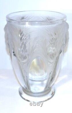 Exquisite Large Signed Veryls French Art Glass/crystal Thistle 9 5/8 Vase