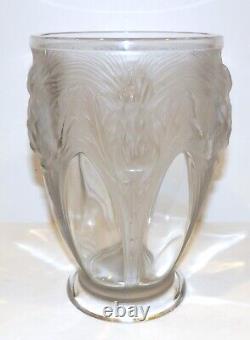 Exquisite Large Signed Veryls French Art Glass/crystal Thistle 9 5/8 Vase