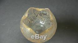 FRENCH ART GLASS LEGRAS, ST. DENIS, MONT JOYE CAMEO GLASS ROSE BOWL, c. 1900