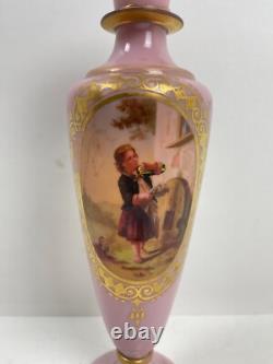 FRENCH BACCARAT PINK Opline Glass Vase 13.5