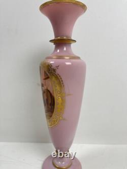 FRENCH BACCARAT PINK Opline Glass Vase 13.5