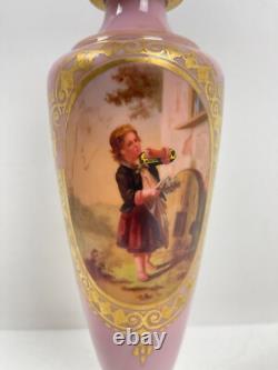 FRENCH BACCARAT PINK Opline Glass Vase 13.5