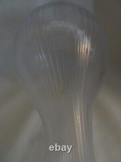 FRENCH CLEAR GLASS VERY TALL VASE BY DAUM FRANCE 1970s
