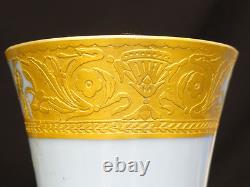 Fabulous Art Nouveau French Opaline Turquoise Gilt Gilded Vase 8.5