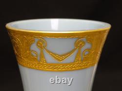 Fabulous Art Nouveau French Opaline Turquoise Gilt Gilded Vase 8.5