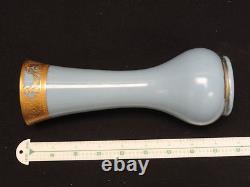 Fabulous Art Nouveau French Opaline Turquoise Gilt Gilded Vase 8.5
