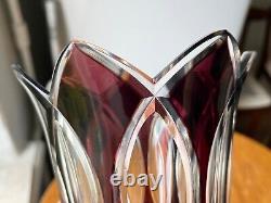 Faceted Glass Vase French art deco cut glass vase
