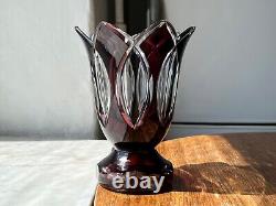 Faceted Glass Vase French art deco cut glass vase