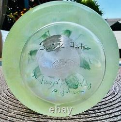 FentonHP IRIDIZED FRENCH OPALESCENT RIB OPTIC VASE Scott K Fenton Signed