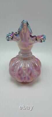 Fenton Art Glass 1988 Connoisseur French Opalescent Iridescent Beaded Vase 7