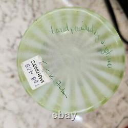 Fenton Art Glass French Opalescent Painted Vase Signed Susan K Fenton with Sticker