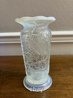 Fenton Art Glass French Opalescent Peacock 7 5/8 Spittoon Flared Vase 1930's