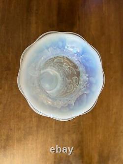 Fenton Art Glass French Opalescent Peacock 7 5/8 Spittoon Flared Vase 1930's