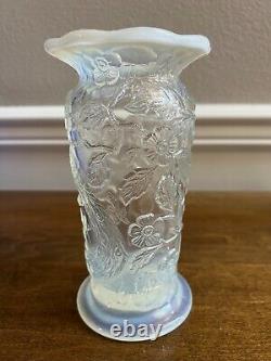 Fenton Art Glass French Opalescent Peacock 7 5/8 Spittoon Flared Vase 1930's