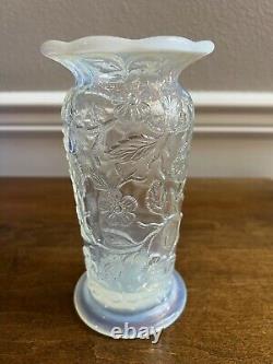 Fenton Art Glass French Opalescent Peacock 7 5/8 Spittoon Flared Vase 1930's