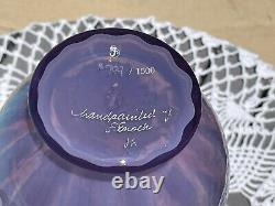 Fenton Art Glass French Opalescent Violet Lavender Vase With Hp/floral