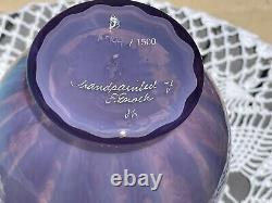 Fenton Art Glass French Opalescent Violet Lavender Vase With Hp/floral