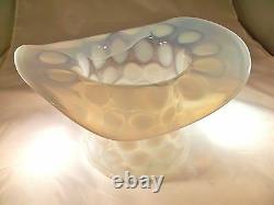 Fenton French Opalescent Coin Dot 10 Diameter 6 Tall Rare Large Top Hat Vase