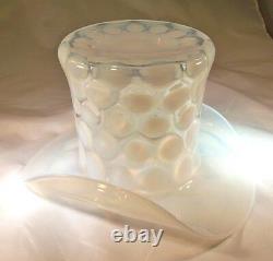 Fenton French Opalescent Coin Dot 10 Diameter 6 Tall Rare Large Top Hat Vase