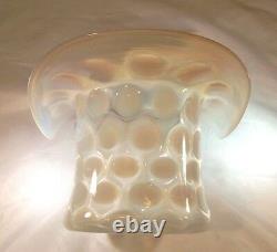 Fenton French Opalescent Coin Dot 10 Diameter 6 Tall Rare Large Top Hat Vase