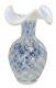 Fenton French Opalescent Diamond Optic Vase, 9 Tall, Handmade Art Glass-FF2
