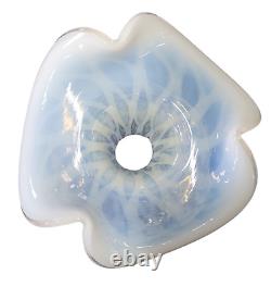 Fenton French Opalescent Diamond Optic Vase, 9 Tall, Handmade Art Glass-FF2