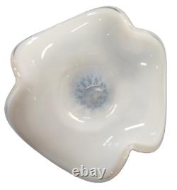 Fenton French Opalescent Diamond Optic Vase, 9 Tall, Handmade Art Glass-FF3