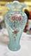 Fenton French Opalescent Rose Trellis Vintage Vase. Hand Painted And Signed