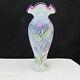 Fenton French Opalescent Spiral Optic Lavender Petals Hand Painted Vase 01 W2171