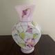 Fenton Glass French Opalescent Vase Hand Painted Stained Glass Floral