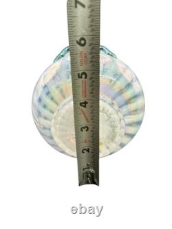 Fenton Signed Hand Painted By D. Musser French Opalescent Spiral 3D Optic Vase