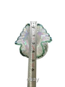 Fenton Signed Hand Painted By D. Musser French Opalescent Spiral 3D Optic Vase