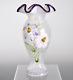 Fenton Swirl French Opalescent Hand Painted 9 Vase 2003 Heirloom Collection