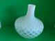Fenton White Hand blown Coin Dot Optic Vase French Opalescent Glass 7 3/4