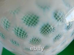Fenton White Hand blown Coin Dot Optic Vase French Opalescent Glass 7 3/4