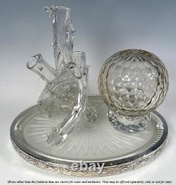 Fine Antique French Art Nouveau 4-Tube Art Glass Bud Vase, 8.75 Tall, Unsigned