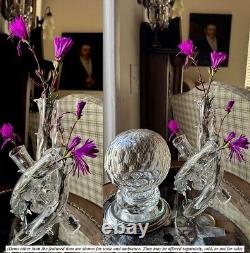 Fine Antique French Art Nouveau 4-Tube Art Glass Bud Vase, 8.75 Tall, Unsigned
