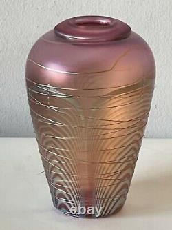 Fine Art Nouveau Art Glass Vase -signed- French Modern Vintage Tiffany