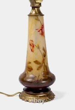 Fine Daum Nancy Cameo Glass Vase Made Into Lamp