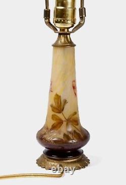 Fine Daum Nancy Cameo Glass Vase Made Into Lamp