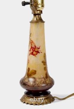 Fine Daum Nancy Cameo Glass Vase Made Into Lamp